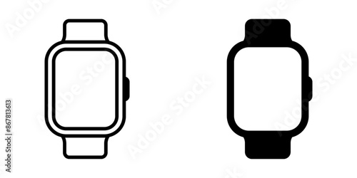 smartwatch icon set. simple icon. vector illustration color editable