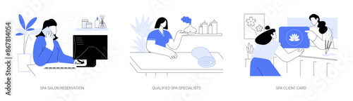 Spa salon business isolated cartoon vector illustrations se