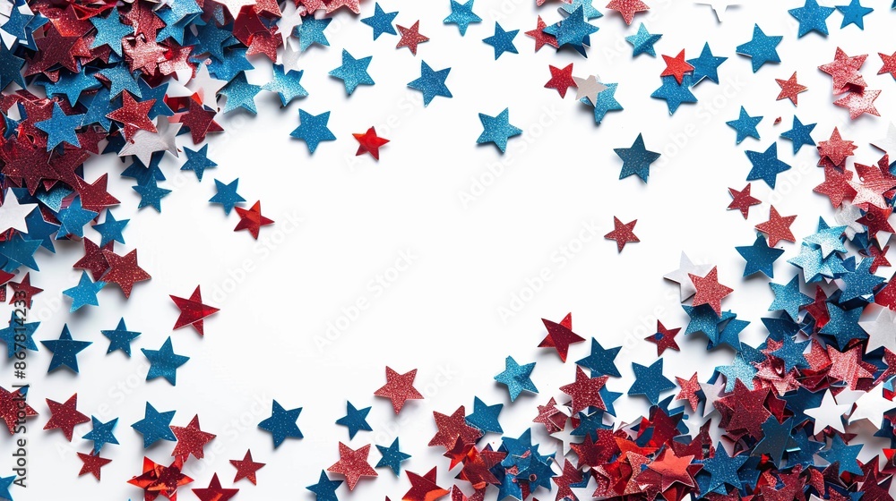 Red, White, and Blue Stars on White Background Red, White, and Blue Stars on White Background