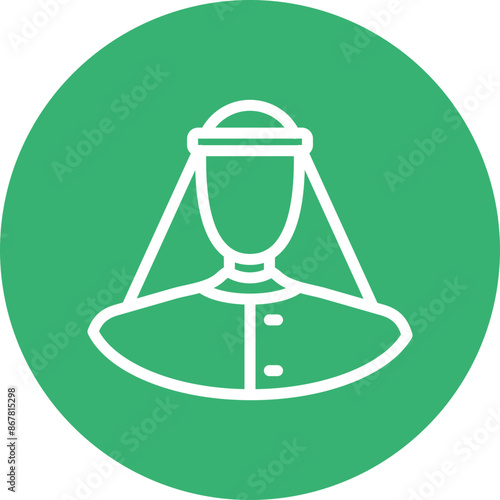 traditional arabic dress man Vector Line White Circles Multicolors