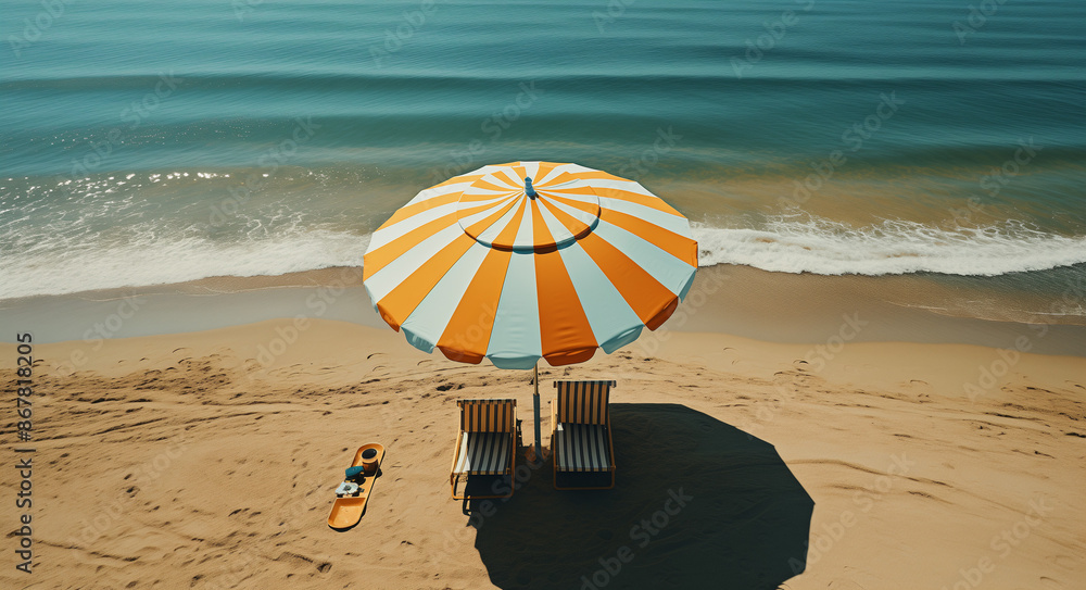 Un paradis tropical avec plage de sable jaune, mer bleue et parasols colorés. Détente au soleil, vacances parfaites sur une île. Un paradis tropical avec plage de sable jaune, mer bleue et parasols colorés. Détente au soleil, vacances parfaites sur une île.