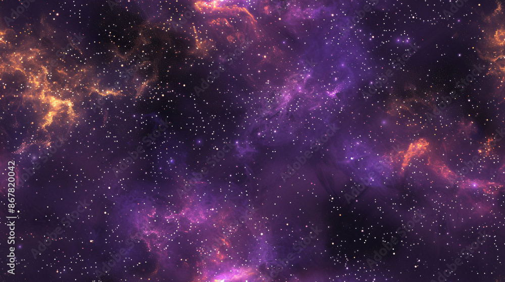 Fototapeta premium Stunning display of a purple nebula and countless stars in deep space