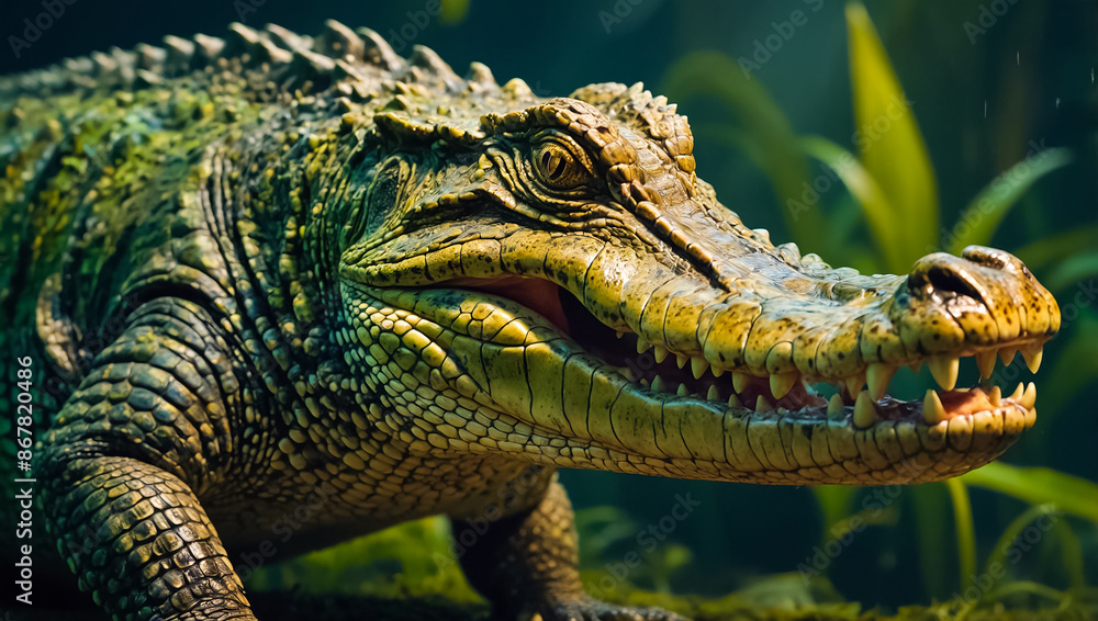 Fototapeta premium Stunning caiman crocodile Brazil