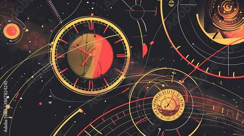 Infographic on Time Dilation in Special Relativity explaining how time slows down at high speeds with visuals of moving clocks and twin paradox examples