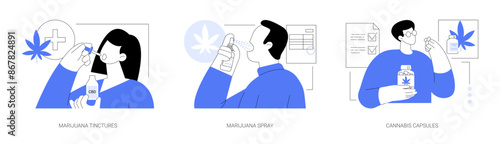 CBD products isolated cartoon vector illustrations se