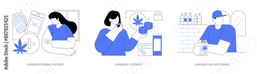 Cannabis products use isolated cartoon vector illustrations se