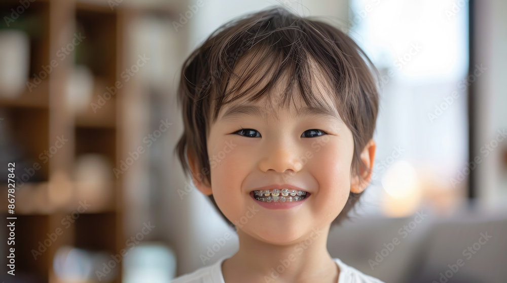 small smiling asian child with metal braces on teeth, orthodontist, dentist, oral cavity, mouth, kid, baby, portrait, face, tooth, health, straight, bite, treatment, white background, korean boy, guy small smiling asian child with metal braces on teeth, orthodontist, dentist, oral cavity, mouth, kid, baby, portrait, face, tooth, health, straight, bite, treatment, white background, korean boy, guy
