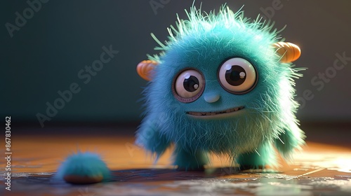 cute monster  in modern 3D animation style