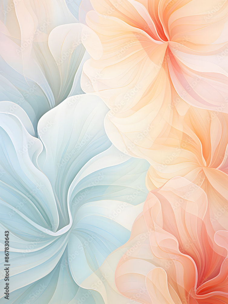 Abstract illustration background with soft pastel floral elements Abstract illustration background with soft pastel floral elements