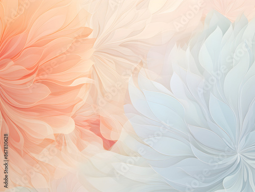 Abstract illustration background with soft pastel floral elements 