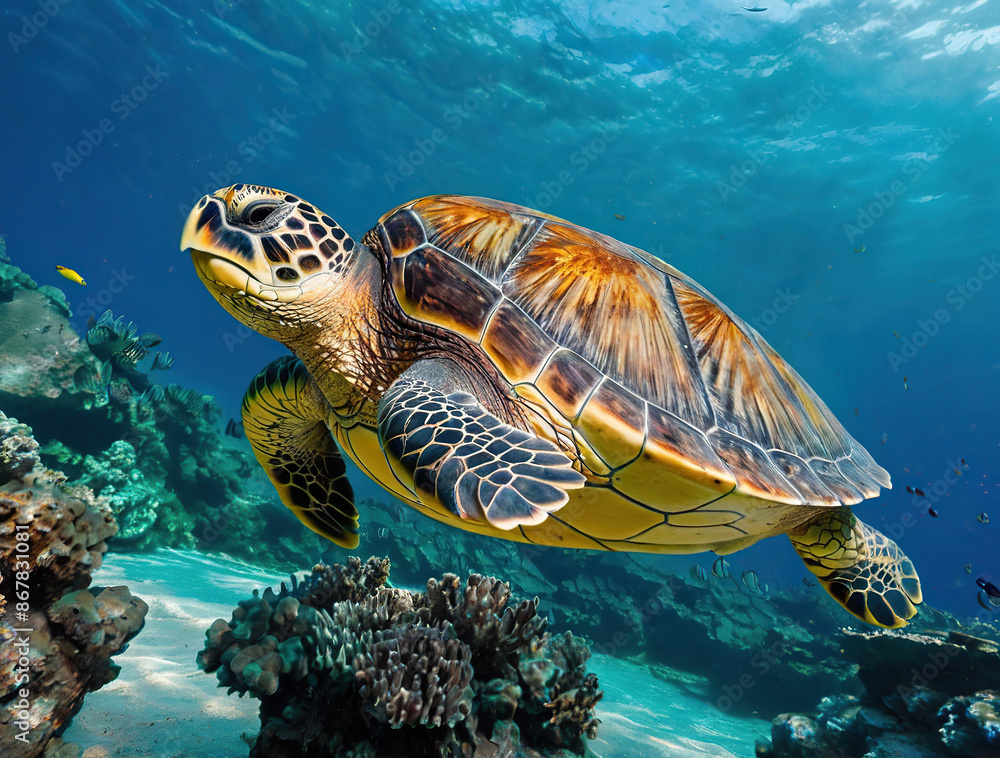 Obraz premium turtle swimming