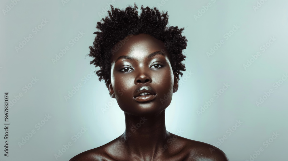 face of beautiful young African American woman on white background, beauty shot, glowing healthy skin, plump lips, expressive eyes, smile, model, self-care, studio, portrait, person face of beautiful young African American woman on white background, beauty shot, glowing healthy skin, plump lips, expressive eyes, smile, model, self-care, studio, portrait, person