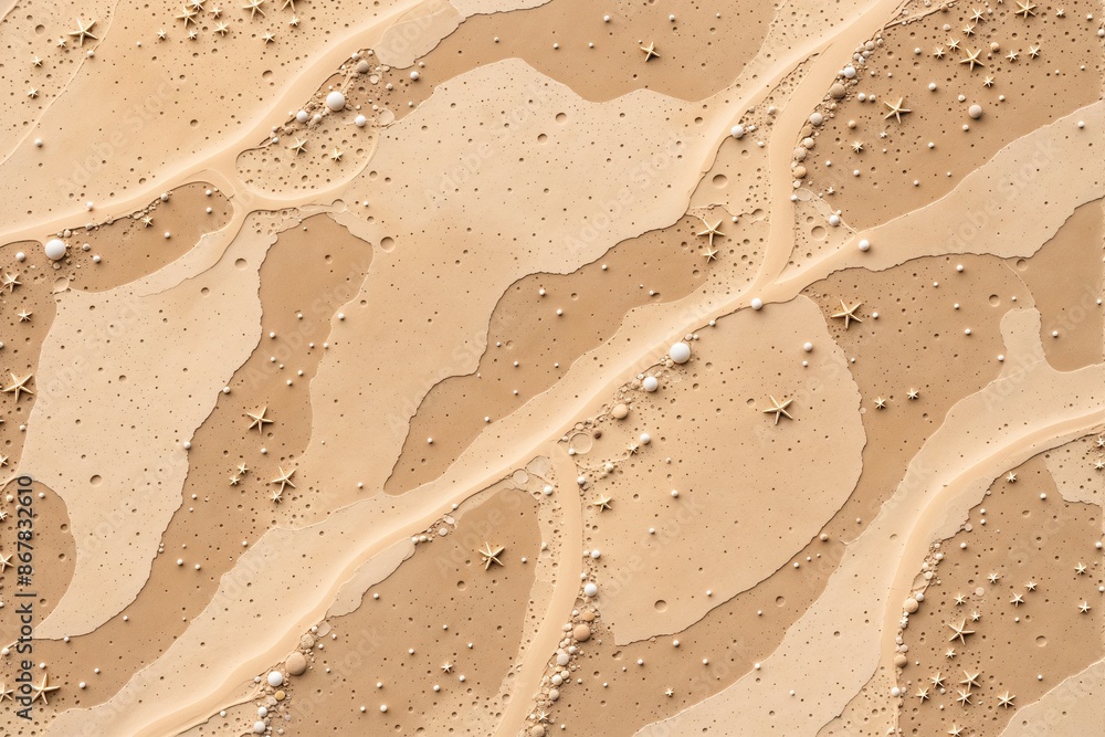 Obraz premium Sand and beach background with rocks and shells