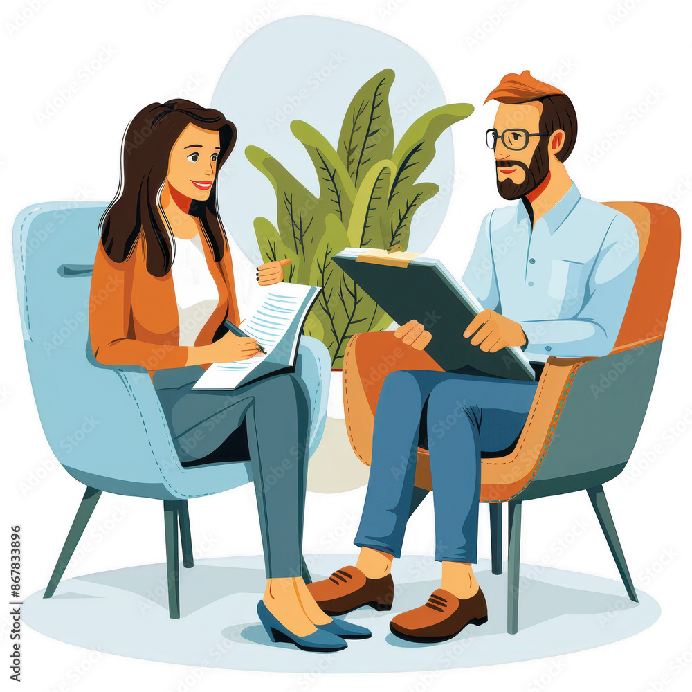 Clients are considering life insurance options with their financial advisor. Clients are considering life insurance options with their financial advisor.