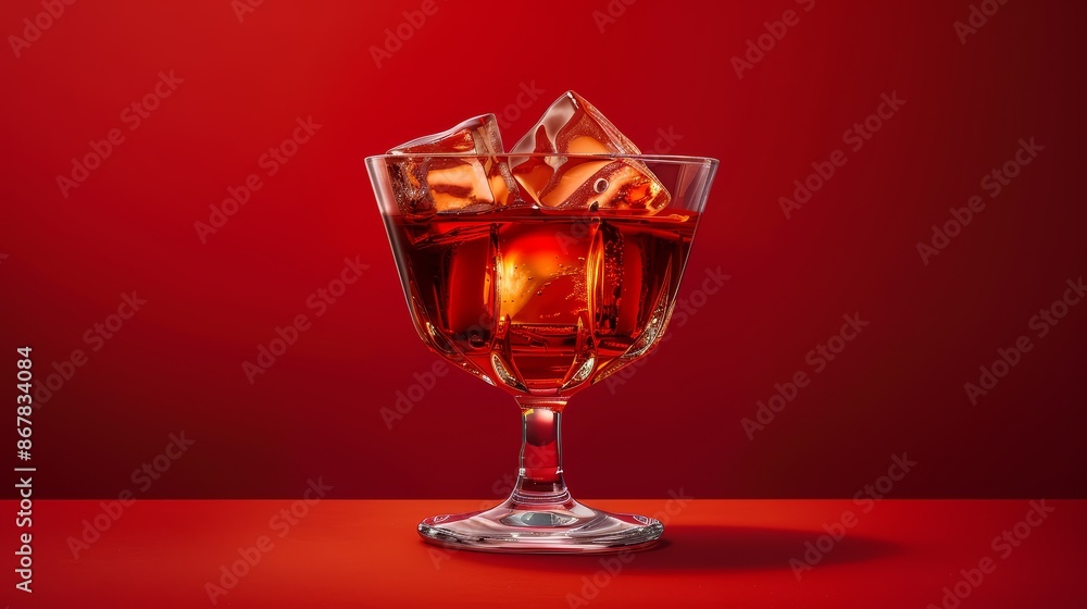A sleek coupe glass with a Negroni A sleek coupe glass with a Negroni