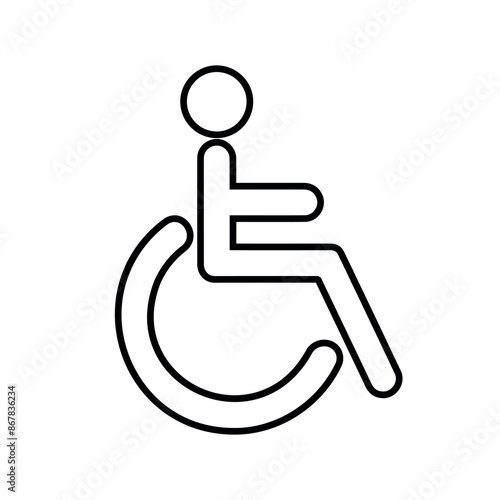 wheelchair vector line icon
