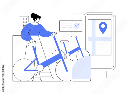 Return the bike isolated cartoon vector illustrations.