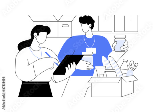 Donate food to people isolated cartoon vector illustrations.