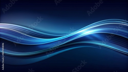 Abstract Blue Wave Design, Digital Art, Swirls, Lines, Background