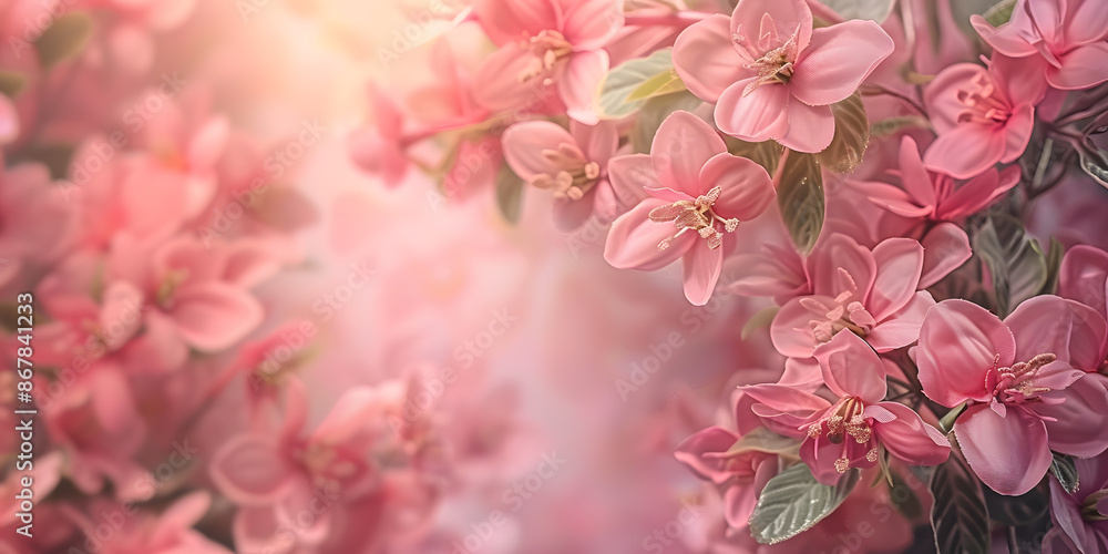 Obraz premium Imagen de fondo hermoso paisaje de flores rosas ideal para portadas