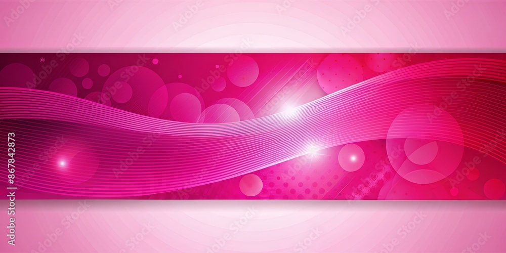 Fototapeta premium Abstract Pink Background with Wavy Lines and Circles