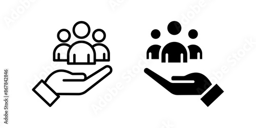 Customer care icon set color editable