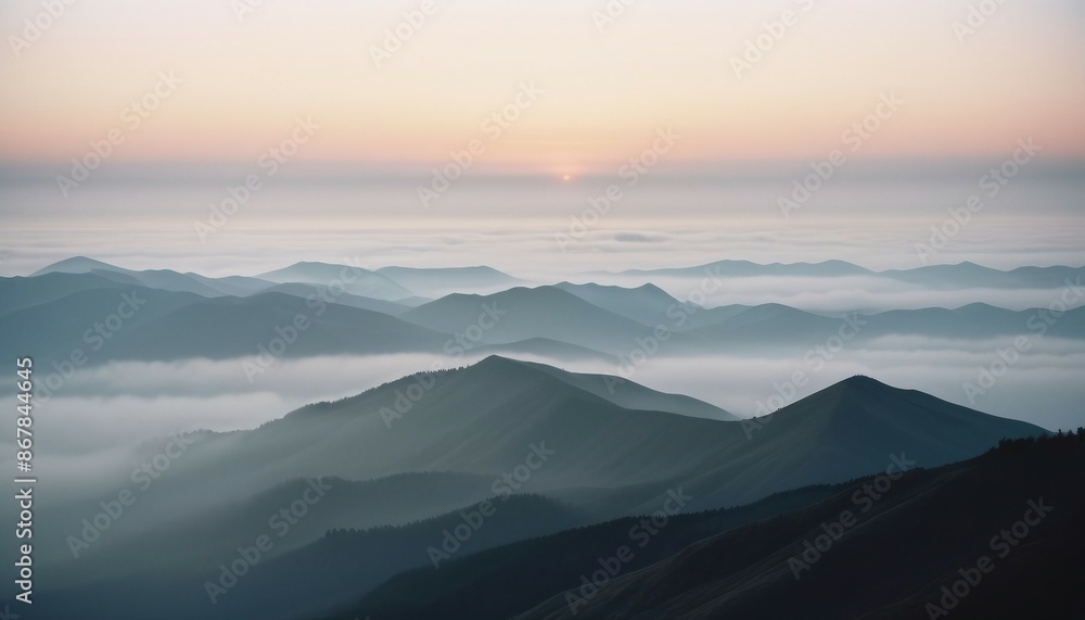 mountain layers and sunrise view in cold and foggy weather.
mountain layers and sunrise view in cold and foggy weather.