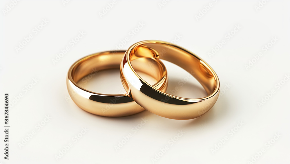 two wedding rings on a white background two wedding rings on a white background