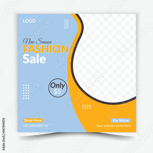 Creative modern fashion design social media post template