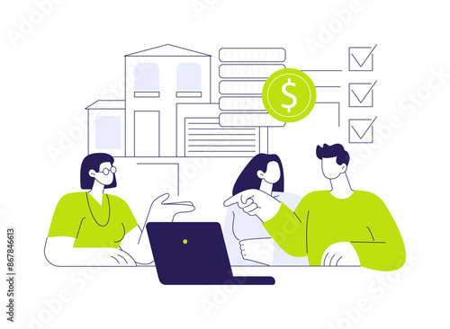 Offering the best mortgage deal abstract concept vector illustration.