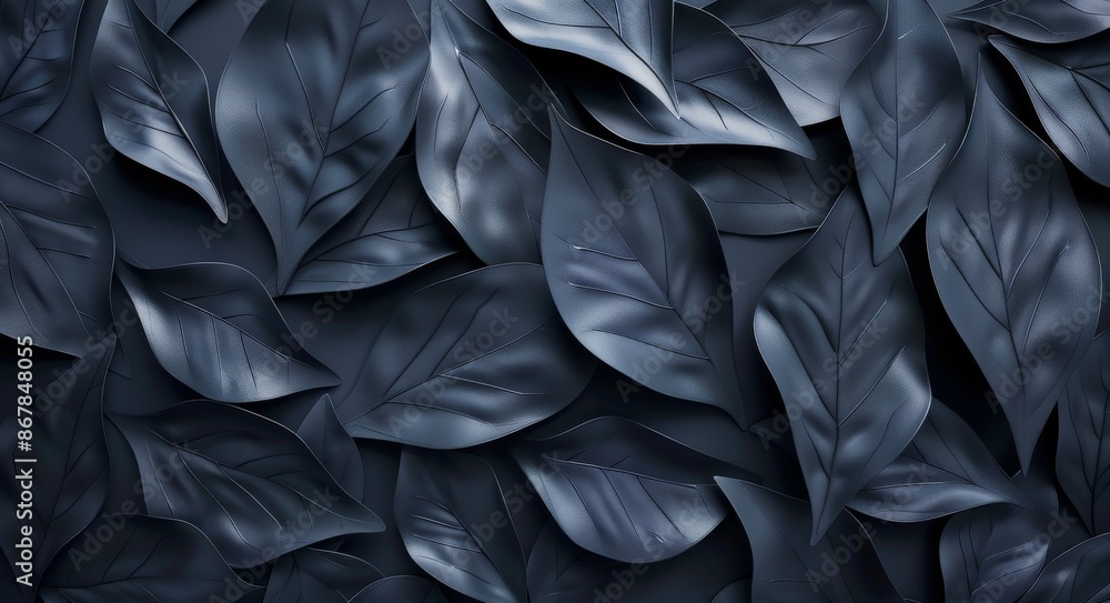 Close Up of Dark Blue Leaves in a Lush Forest Close Up of Dark Blue Leaves in a Lush Forest