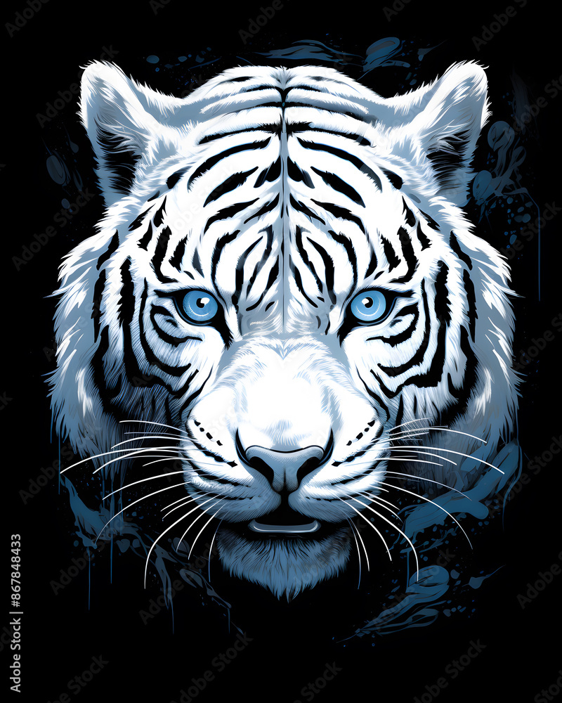 Obraz premium White Tiger lurked in the shadows