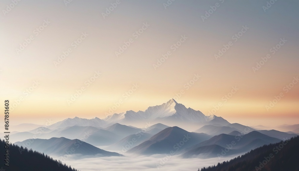 mountain layers and sunrise view in cold and foggy weather.
mountain layers and sunrise view in cold and foggy weather.