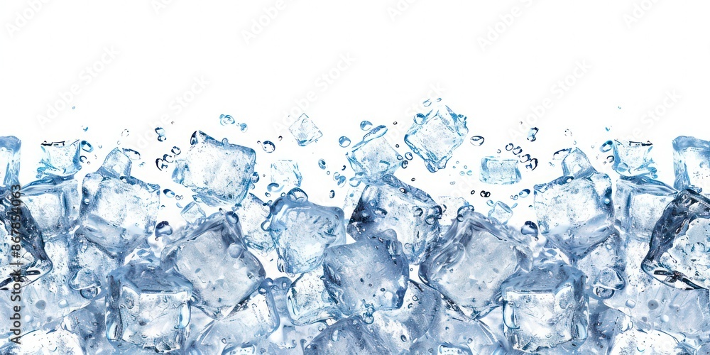 Ice Cubes Isolated on White Background - AI Generated Ice Cubes Isolated on White Background - AI Generated