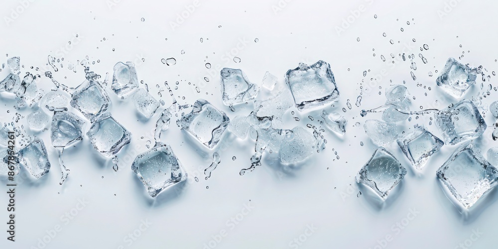Ice Cubes Isolated on White Background - AI Generated Ice Cubes Isolated on White Background - AI Generated