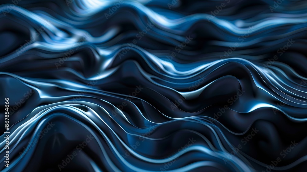 Abstract wave-like blue and black fluid pattern Abstract wave-like blue and black fluid pattern