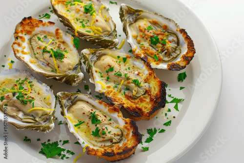 Char-Grilled Oysters with Hot Sauce and Garlic Butter Drizzle