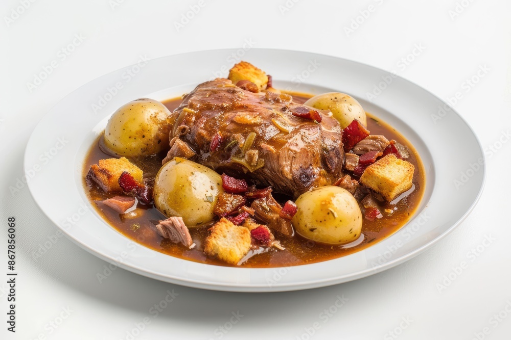 Delicious Braised Pork Shoulder in Rich Red Wine Sauce Infused with Aromatic Herbs and Spices Delicious Braised Pork Shoulder in Rich Red Wine Sauce Infused with Aromatic Herbs and Spices