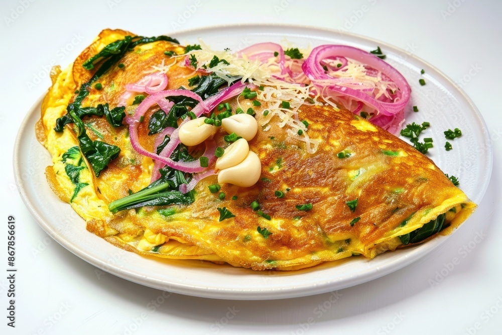 Exquisite Omelet with Chard, Onion, Gruyère, and Parmesan Exquisite Omelet with Chard, Onion, Gruyère, and Parmesan