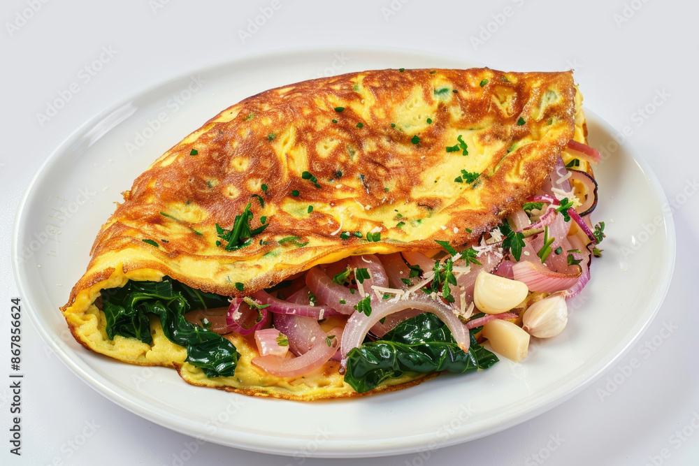 Tender Chard and Onion Omelet with Sautéed Red Onions and Garlic Tender Chard and Onion Omelet with Sautéed Red Onions and Garlic