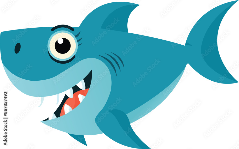 Cute Shark Hunting gradient illustration Cute Shark Hunting gradient illustration