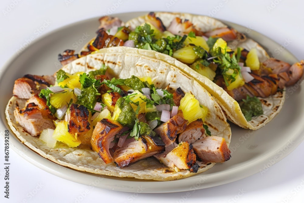Irresistible Charred Tacos Al Pastor with Achiote Marinated Pork and Salsa Verde Irresistible Charred Tacos Al Pastor with Achiote Marinated Pork and Salsa Verde