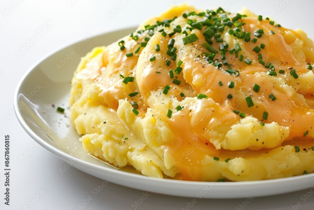 Cheddar Cheese Mashed Potatoes with Chives and Creamy Butter Cheddar Cheese Mashed Potatoes with Chives and Creamy Butter