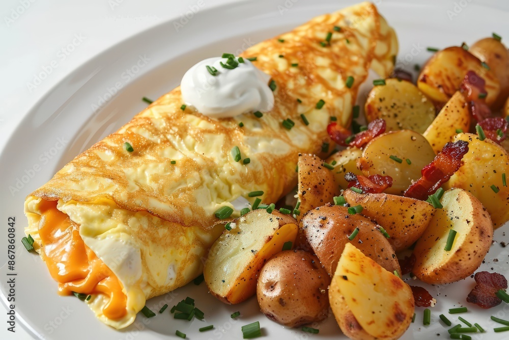 Stunning Cheddar Omelet with Bacon Potatoes Stunning Cheddar Omelet with Bacon Potatoes