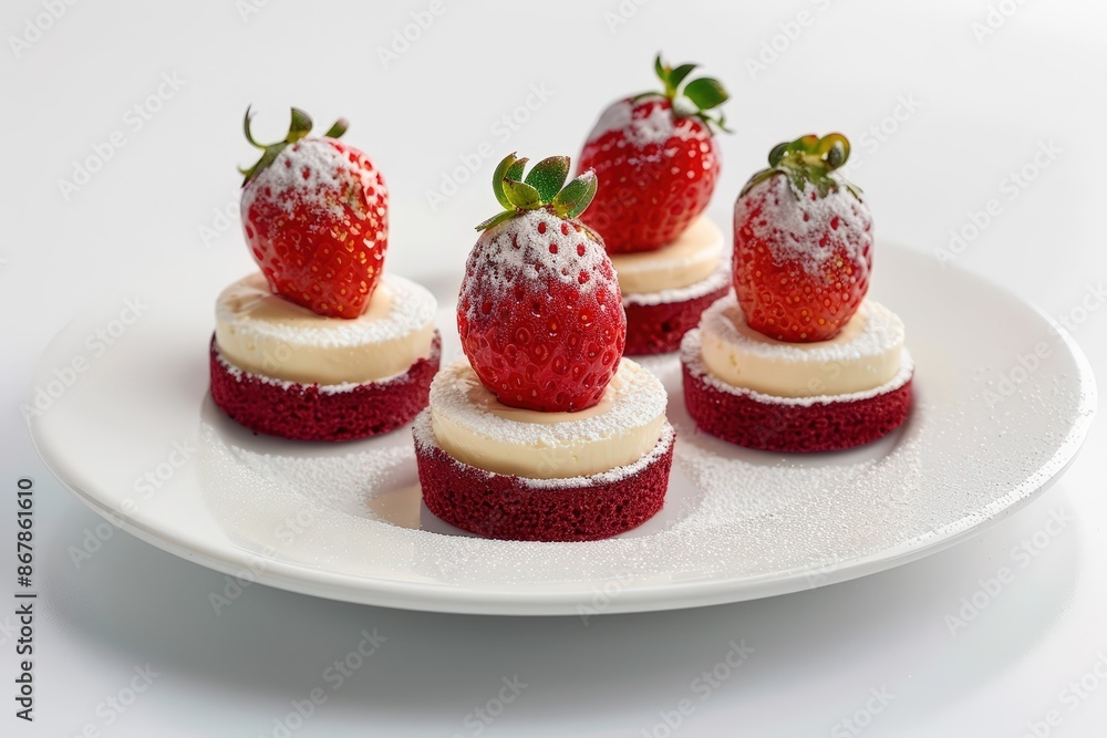 Individual Portions of Rich and Creamy Cheesecake Santa Hats Individual Portions of Rich and Creamy Cheesecake Santa Hats