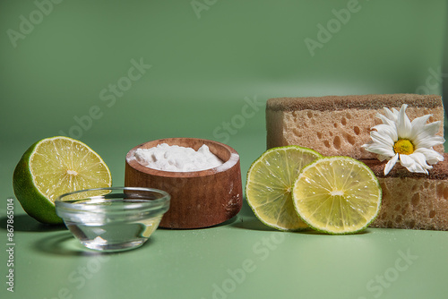 house cleaning, cleaning with soda and vinegar photo