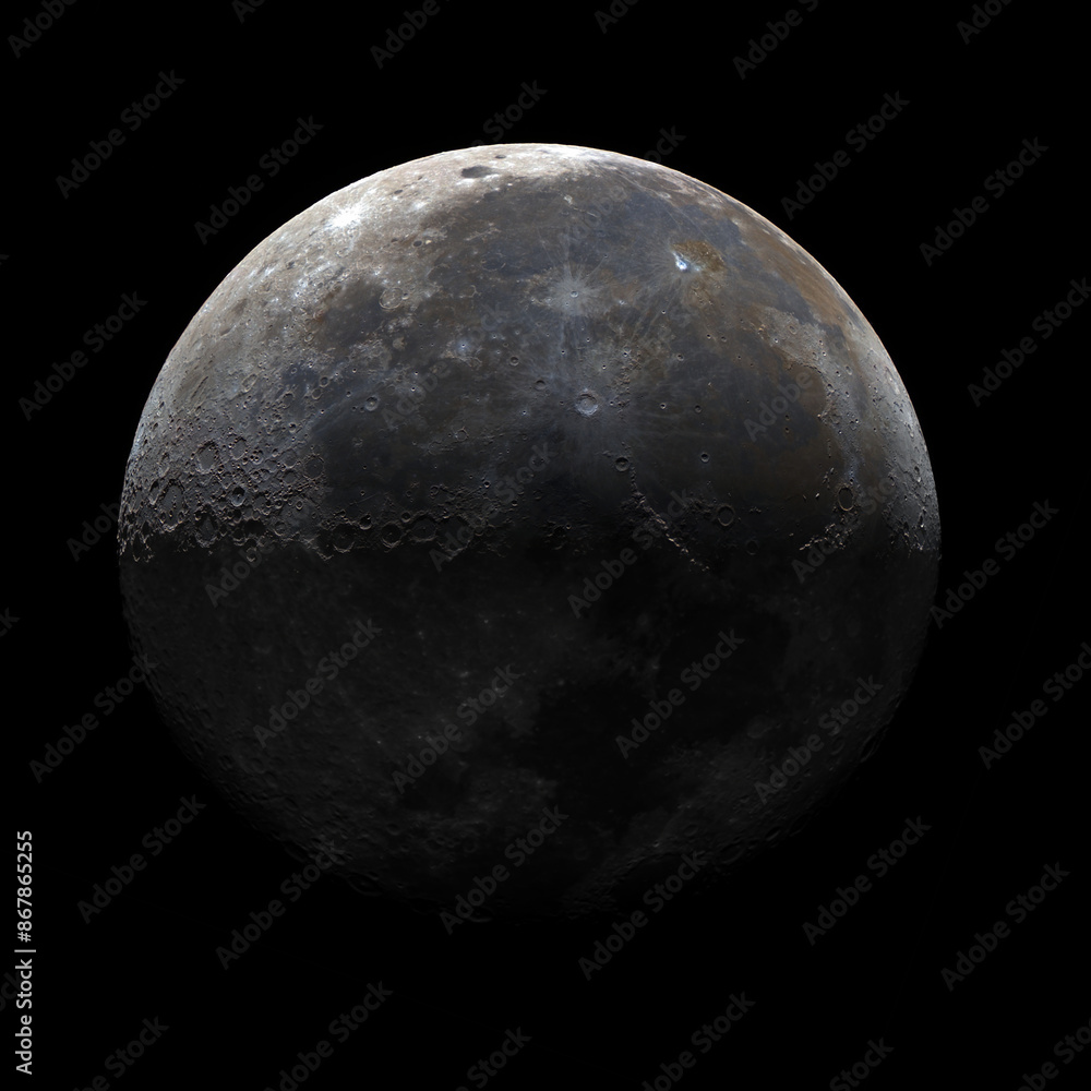 Naklejka premium Mineral moon composition