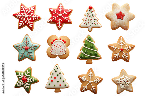 Assorted Christmas cookies with icing