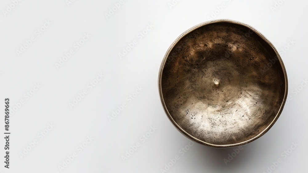 Singing bowl on white background with empty space Singing bowl on white background with empty space