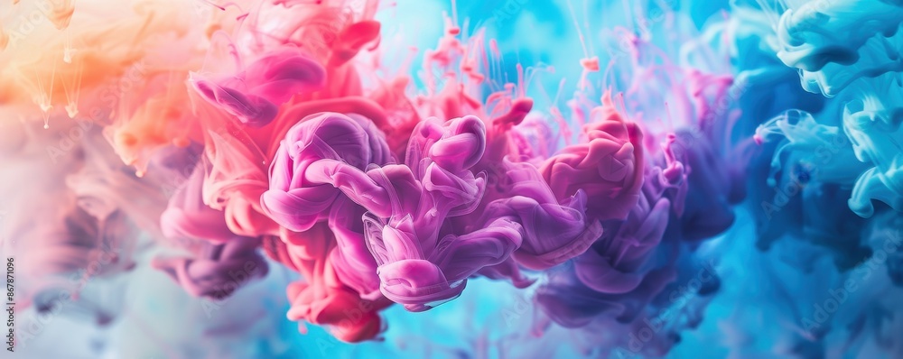 Obraz premium Colorful ink clouds in water, abstract background
